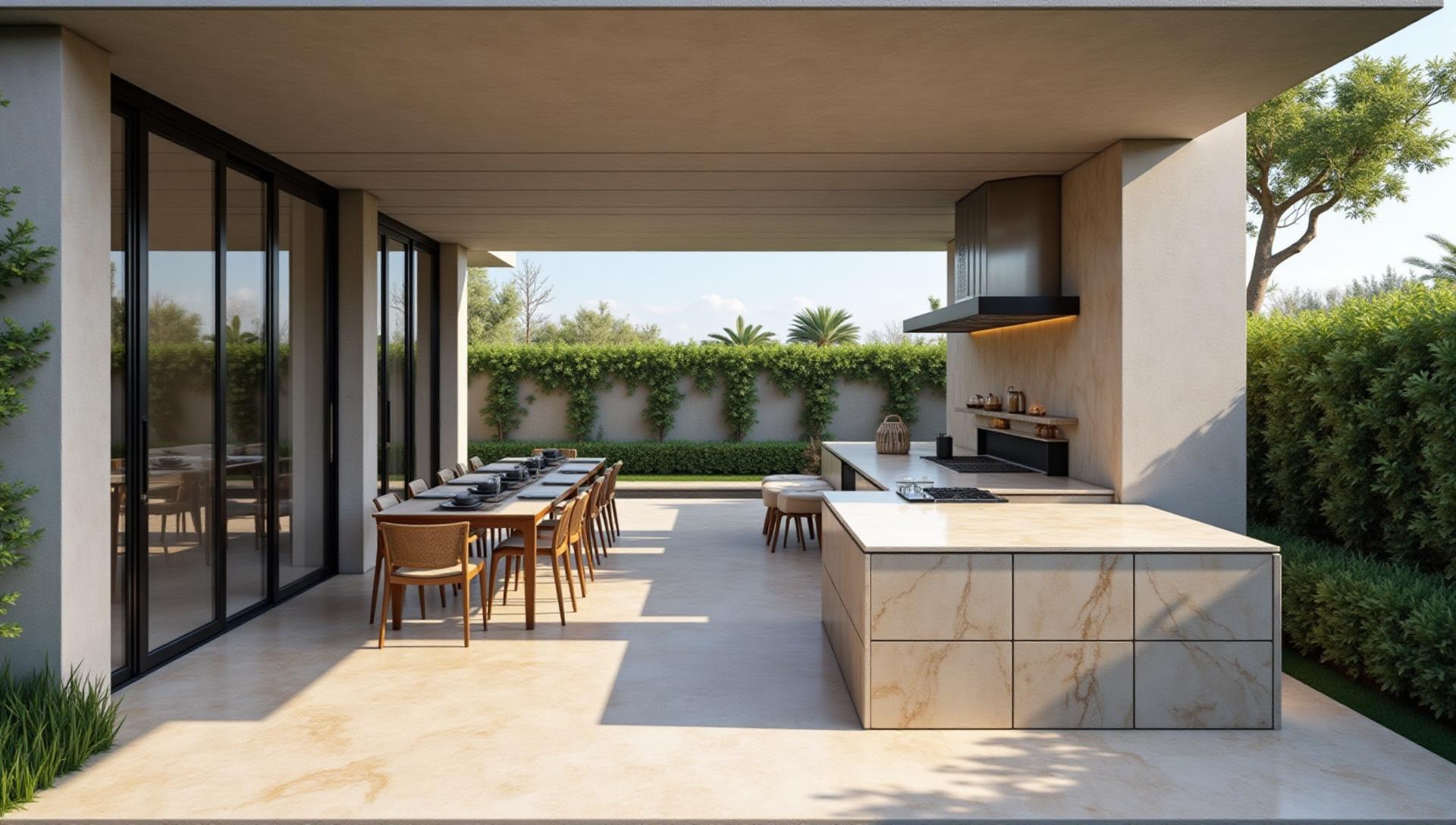 Outdoor kitchen with durable granite countertops by HB Marble and Granite in Naples FL